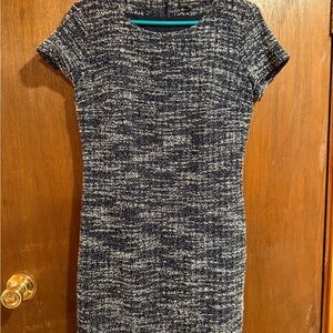 Elegant Black and White Tweed Dress